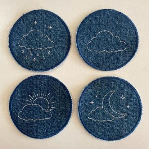Cloud Mood Embroidered Coaster Set