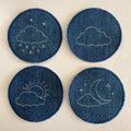 Cloud Mood Embroidered Coaster Set