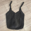 Charcoal Crochet Tote Bag