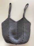 Gray Crochet Tote Bag