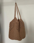Beige Crochet Tote Bag