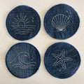 Coastal Mood Embroidered Coaster Set