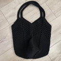 Black Crochet Tote Bag