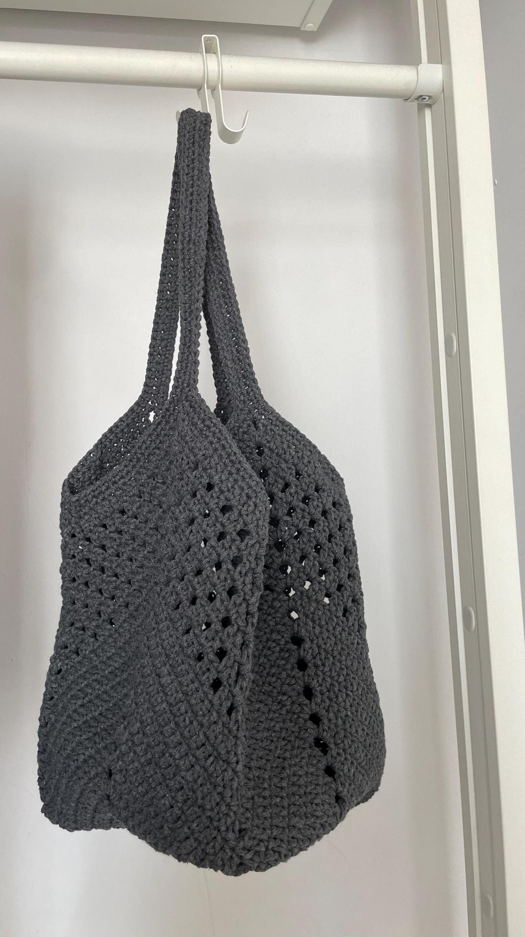 Charcoal Crochet Tote Bag