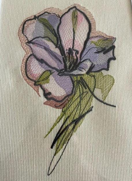 Framed Floral Embroidery Art