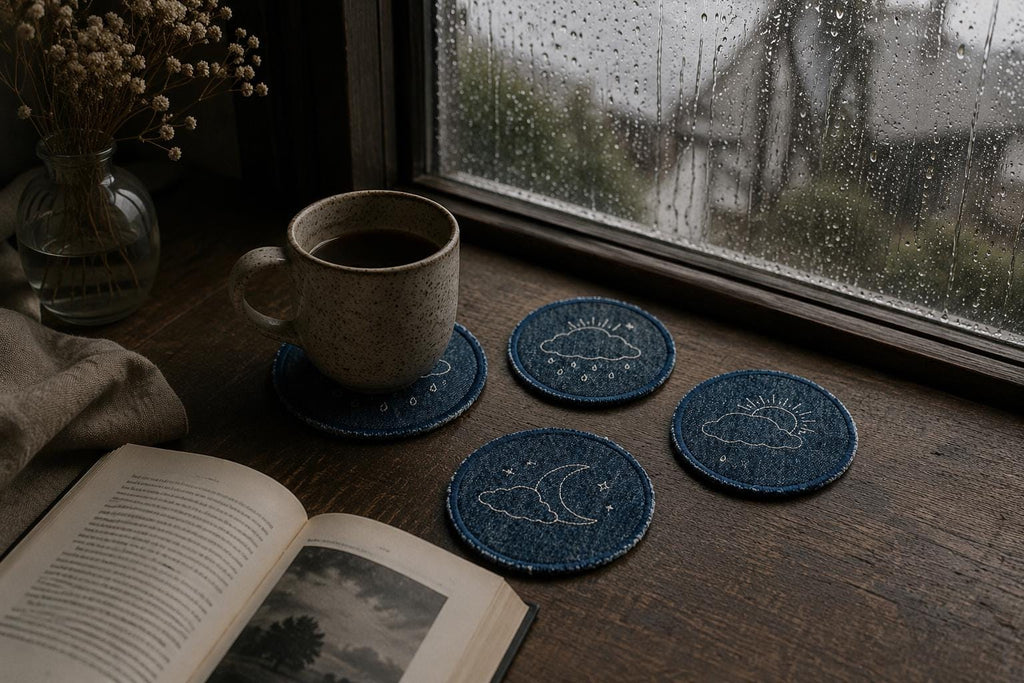 Cloud Mood Embroidered Coaster Set