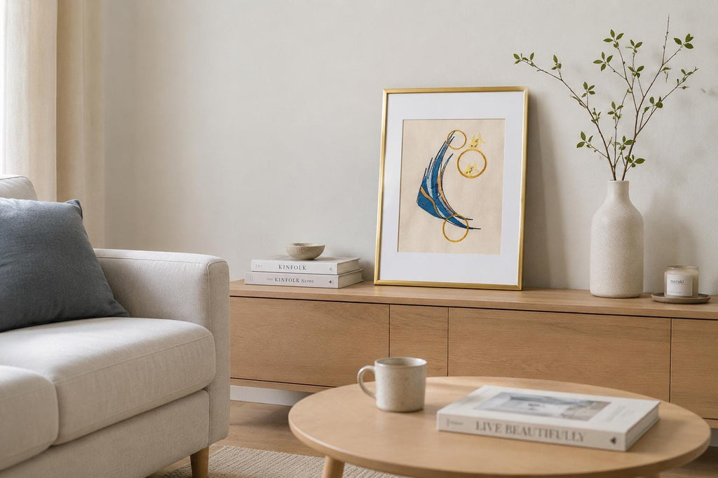 Framed Fish Embroidery Art