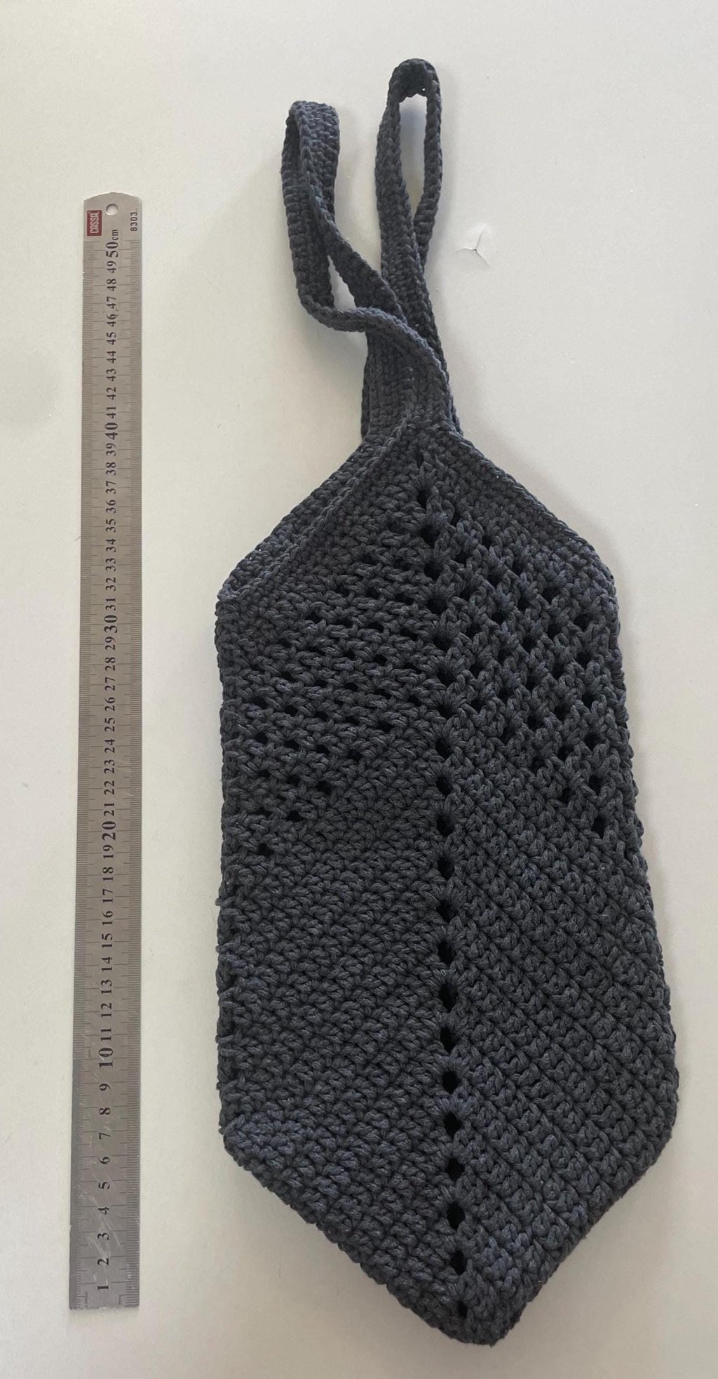 Charcoal Crochet Tote Bag