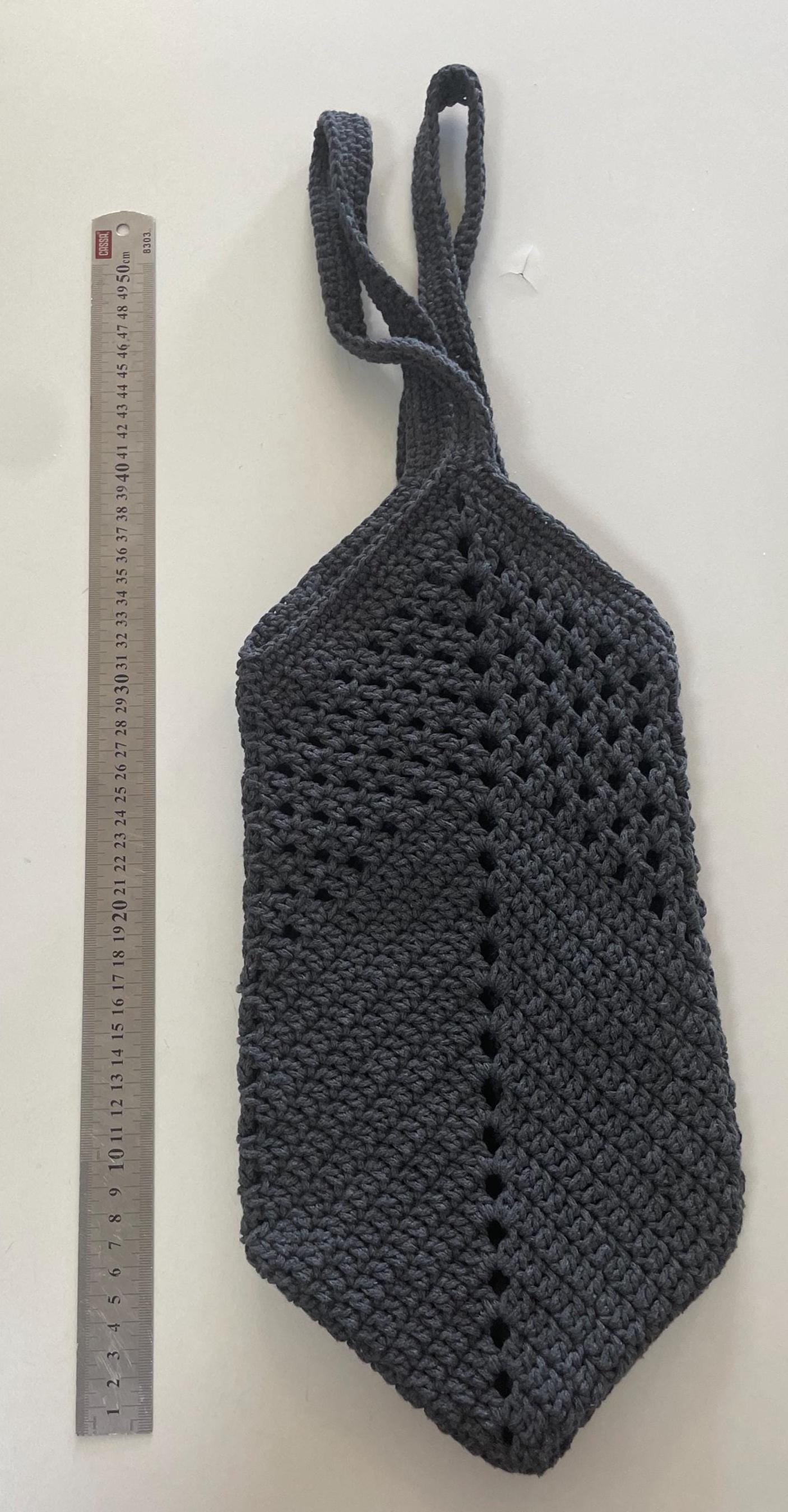 Charcoal Crochet Tote Bag