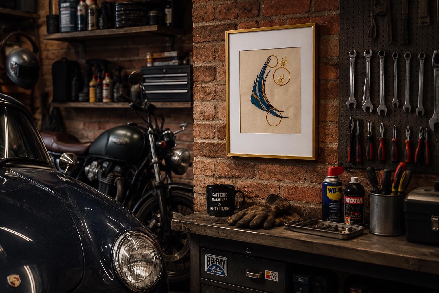 Framed Fish Embroidery Art