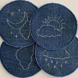 Cloud Mood Embroidered Coaster Set