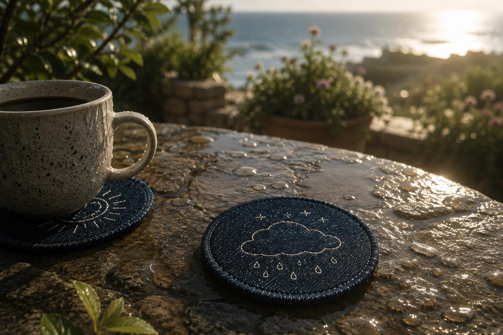 Cloud Mood Embroidered Coaster Set