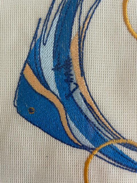 Framed Fish Embroidery Art