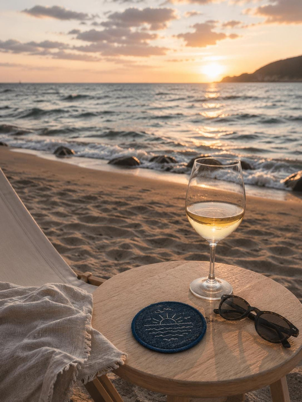 Coastal Mood Embroidered Coaster Set